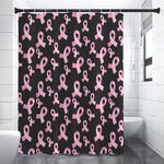 Pink Breast Cancer Ribbon Pattern Print Shower Curtain