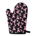 Pink Breast Cancer Ribbon Pattern Print Single Oven Mitt