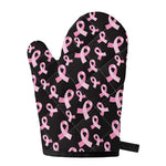 Pink Breast Cancer Ribbon Pattern Print Single Oven Mitt