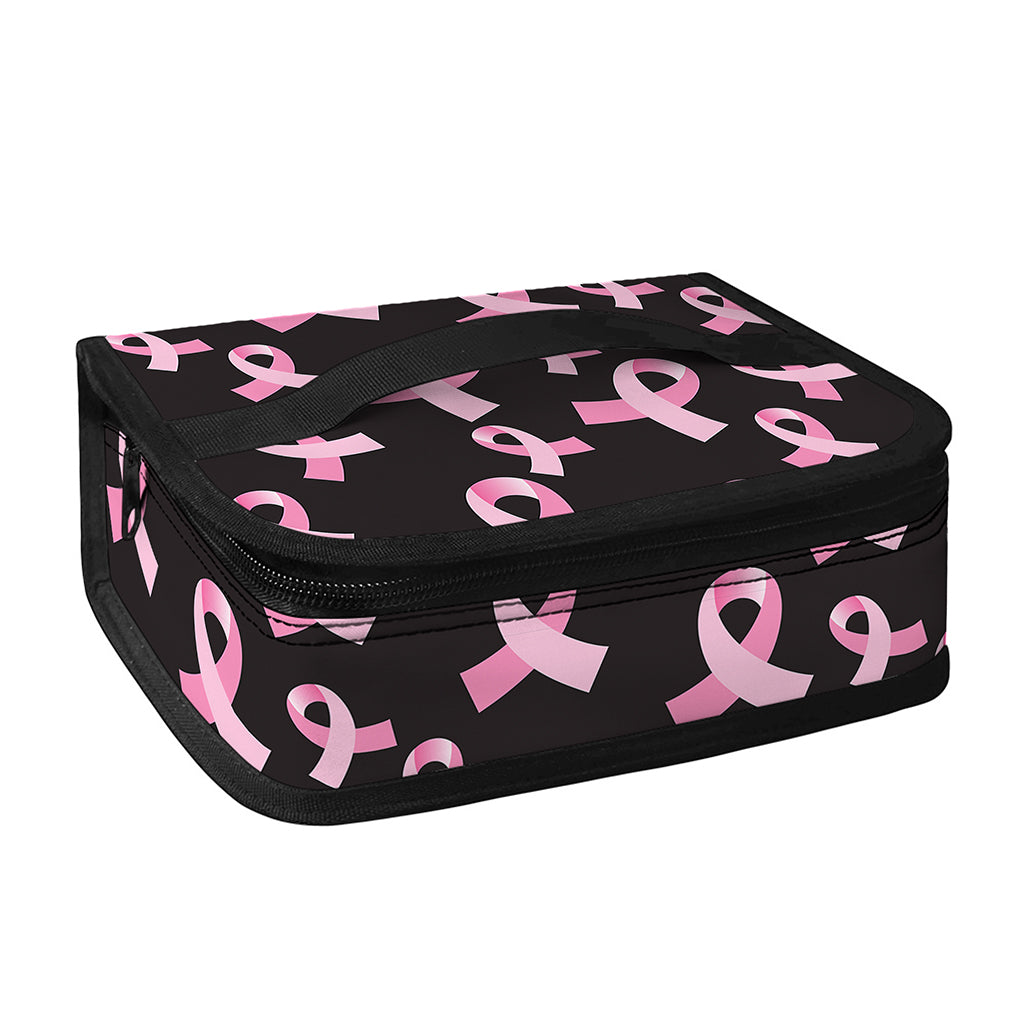 Pink Breast Cancer Ribbon Pattern Print Small Lunch Bag