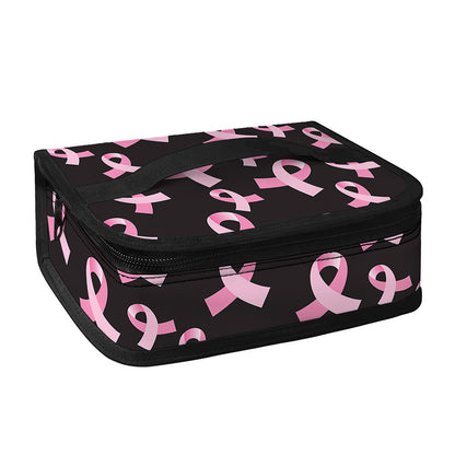 Pink Breast Cancer Ribbon Pattern Print Small Lunch Bag