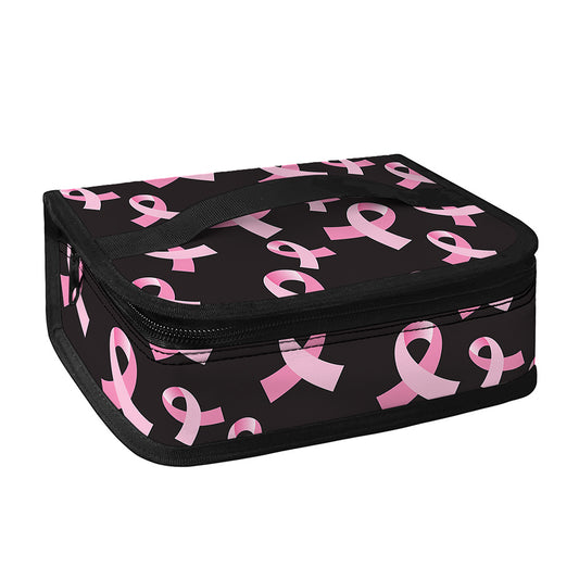 Pink Breast Cancer Ribbon Pattern Print Small Lunch Bag