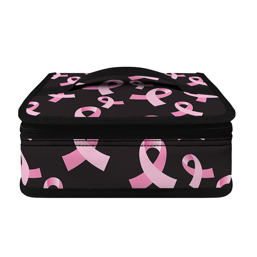 Pink Breast Cancer Ribbon Pattern Print Small Lunch Bag
