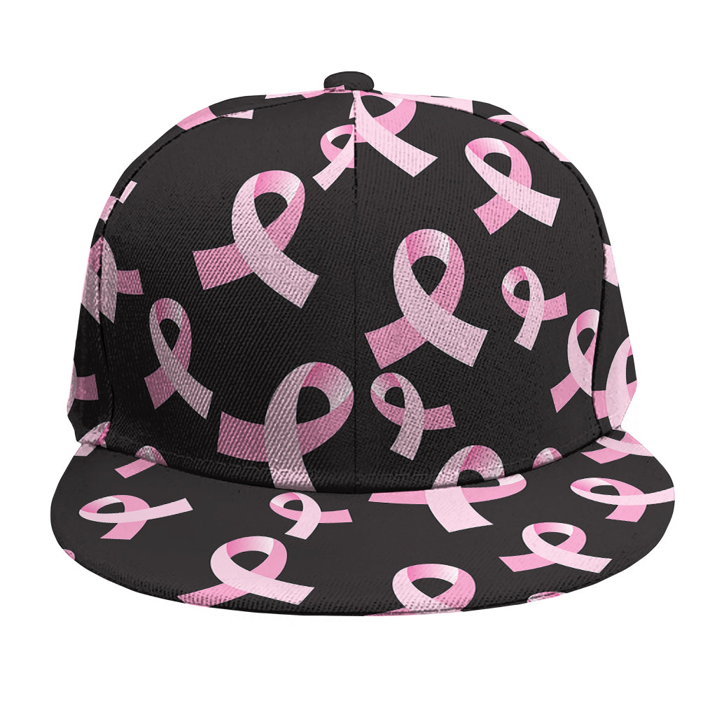 Pink Breast Cancer Ribbon Pattern Print Snapback Cap