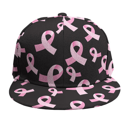 Pink Breast Cancer Ribbon Pattern Print Snapback Cap