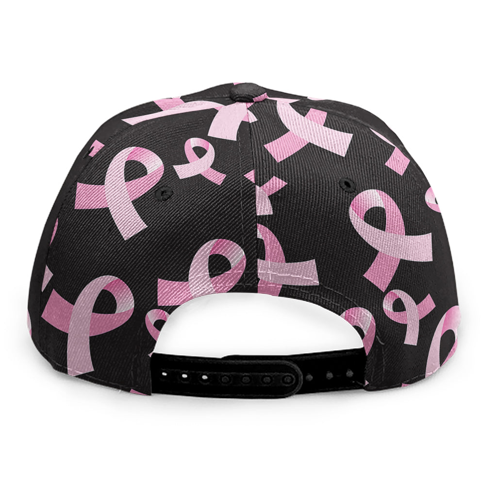 Pink Breast Cancer Ribbon Pattern Print Snapback Cap