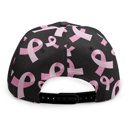 Pink Breast Cancer Ribbon Pattern Print Snapback Cap