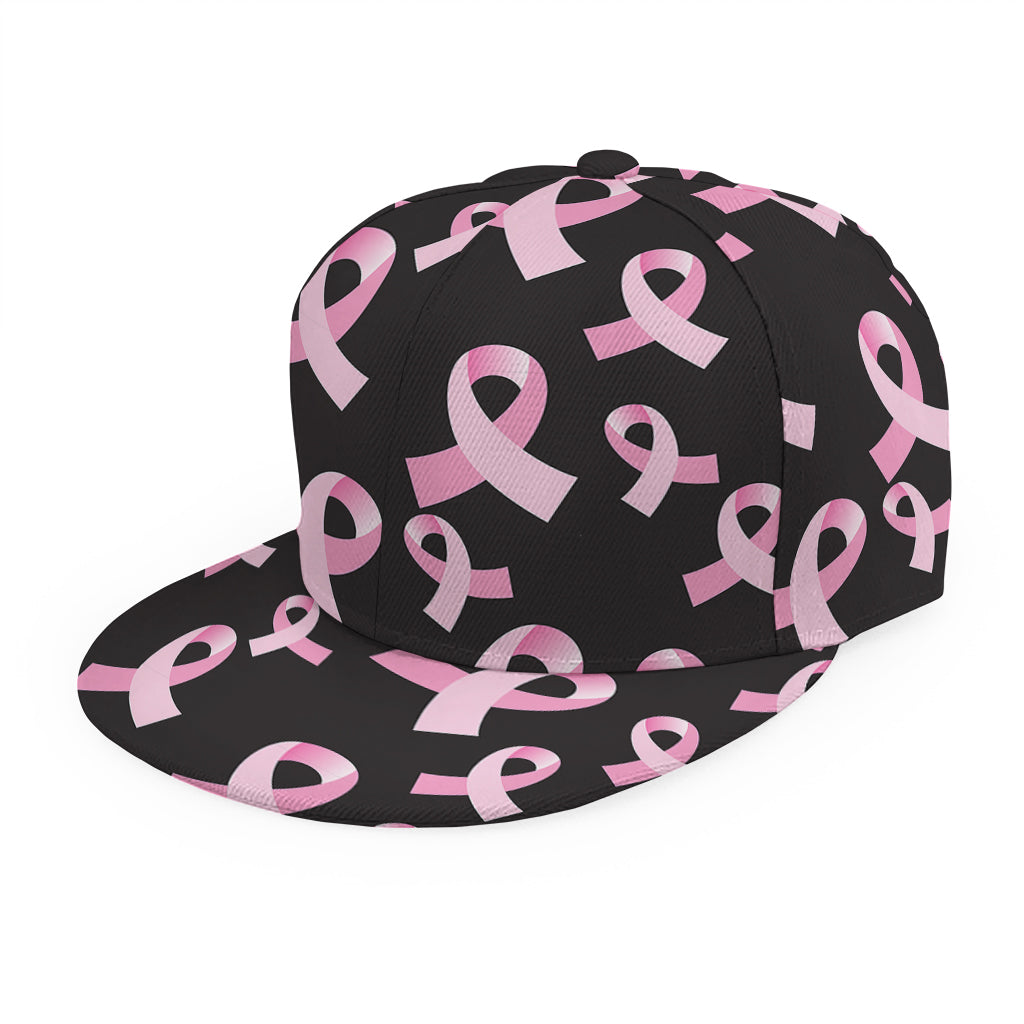Pink Breast Cancer Ribbon Pattern Print Snapback Cap