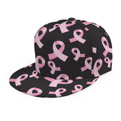 Pink Breast Cancer Ribbon Pattern Print Snapback Cap