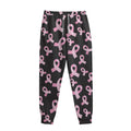 Pink Breast Cancer Ribbon Pattern Print Sweatpants