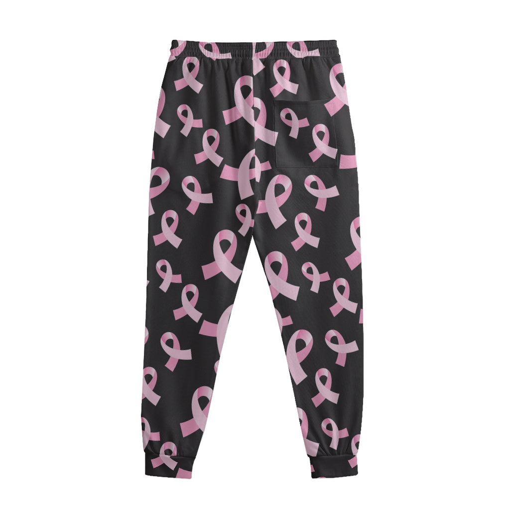 Pink Breast Cancer Ribbon Pattern Print Sweatpants