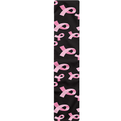 Pink Breast Cancer Ribbon Pattern Print Table Runner