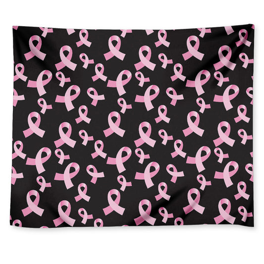 Pink Breast Cancer Ribbon Pattern Print Tapestry