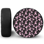 Pink Breast Cancer Ribbon Pattern Print Tire Cover
