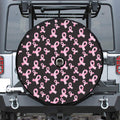 Pink Breast Cancer Ribbon Pattern Print Tire Cover With Camera Hole