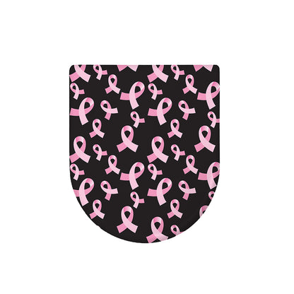 Pink Breast Cancer Ribbon Pattern Print Toilet Lid Cover
