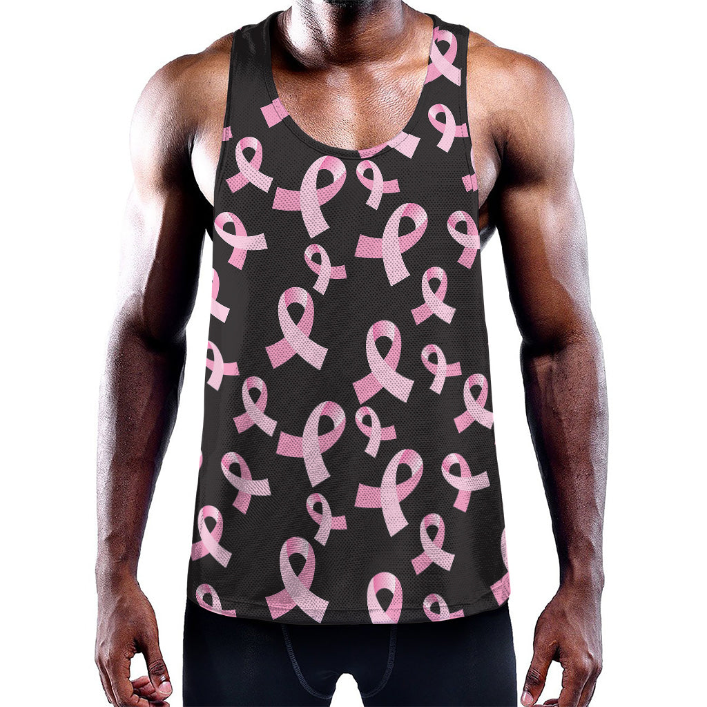 Pink Breast Cancer Ribbon Pattern Print Training Tank Top