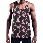 Pink Breast Cancer Ribbon Pattern Print Training Tank Top