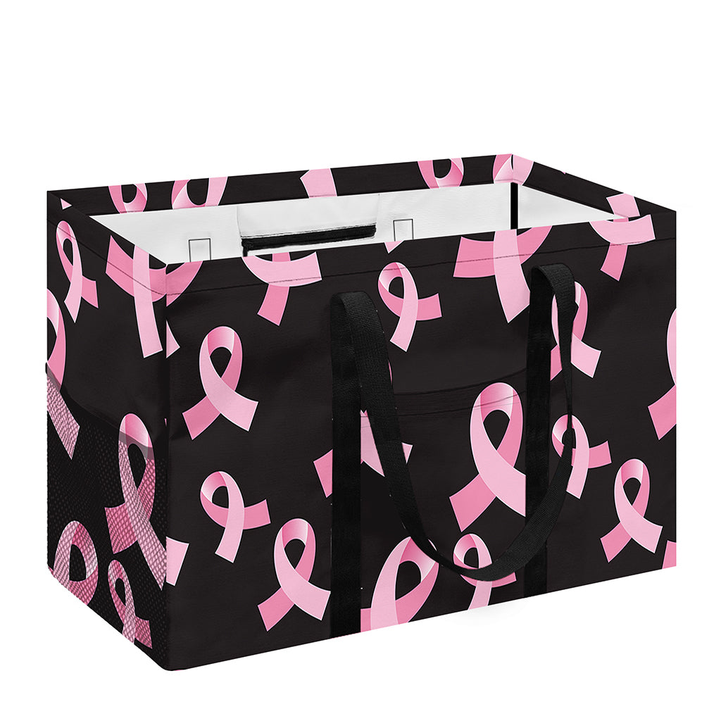 Pink Breast Cancer Ribbon Pattern Print Utility Tote Bag