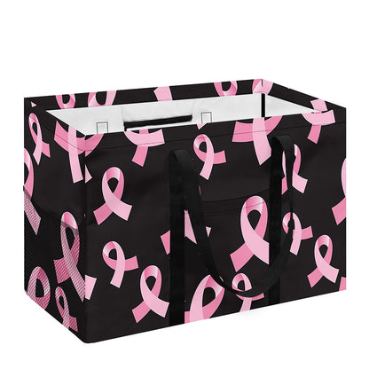 Pink Breast Cancer Ribbon Pattern Print Utility Tote Bag