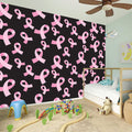 Pink Breast Cancer Ribbon Pattern Print Wall Sticker