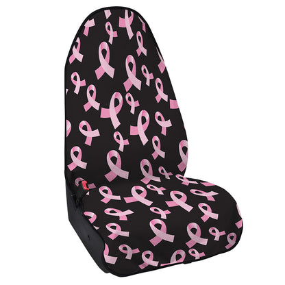 Pink Breast Cancer Ribbon Pattern Print Waterproof Car Seat Cover