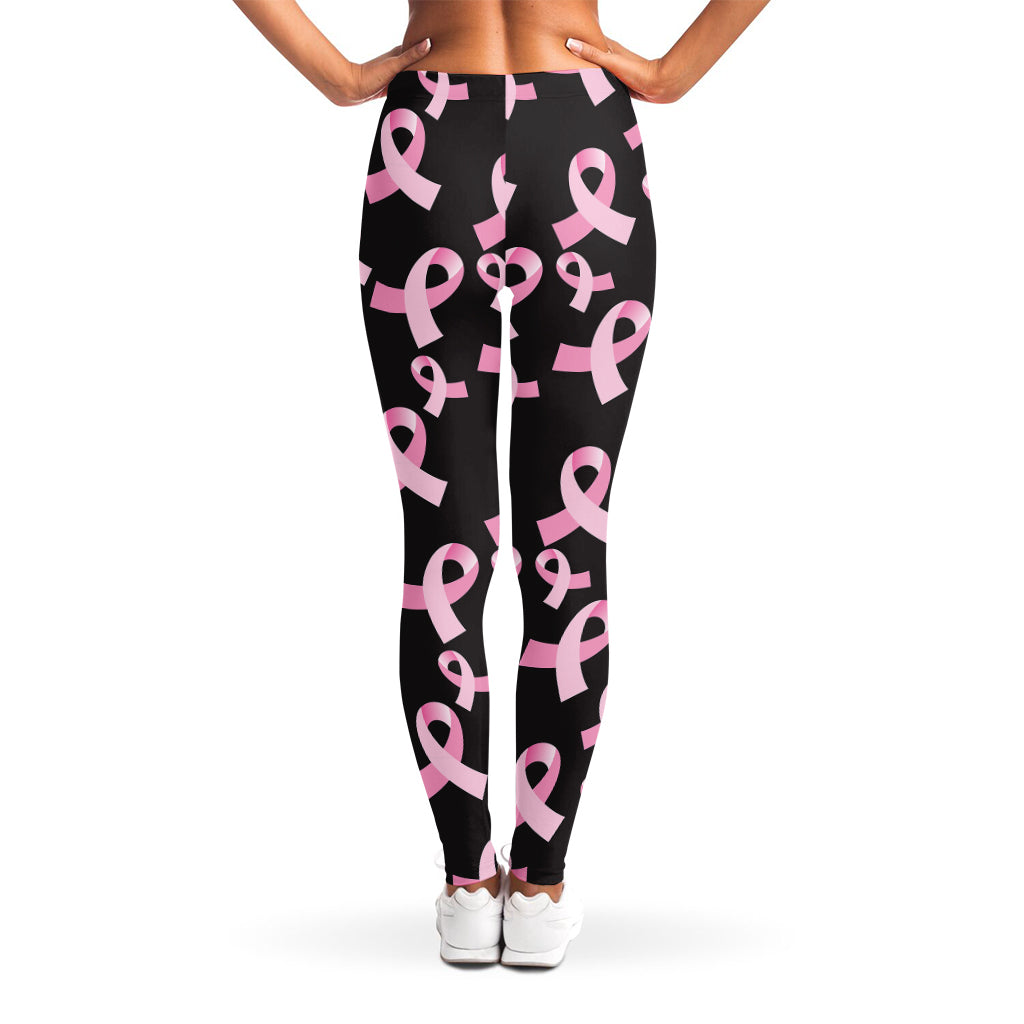 Pink Breast Cancer Ribbon Pattern Print Women's Leggings