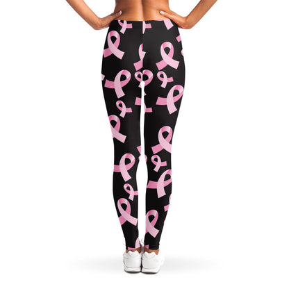 Pink Breast Cancer Ribbon Pattern Print Women's Leggings