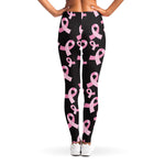 Pink Breast Cancer Ribbon Pattern Print Women's Leggings