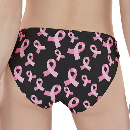 Pink Breast Cancer Ribbon Pattern Print Women's Panties