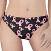 Pink Breast Cancer Ribbon Pattern Print Women's Thong