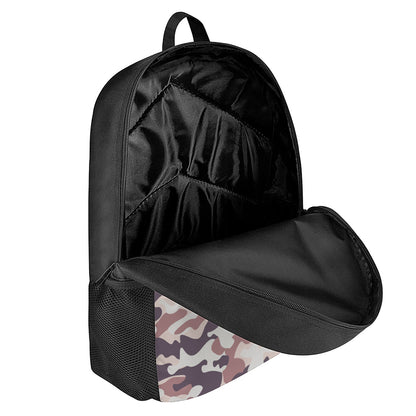 Pink Brown Camouflage Print 17 Inch Backpack