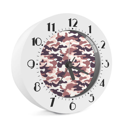 Pink Brown Camouflage Print Alarm Clock