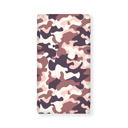 Pink Brown Camouflage Print Baby Crib Sheet