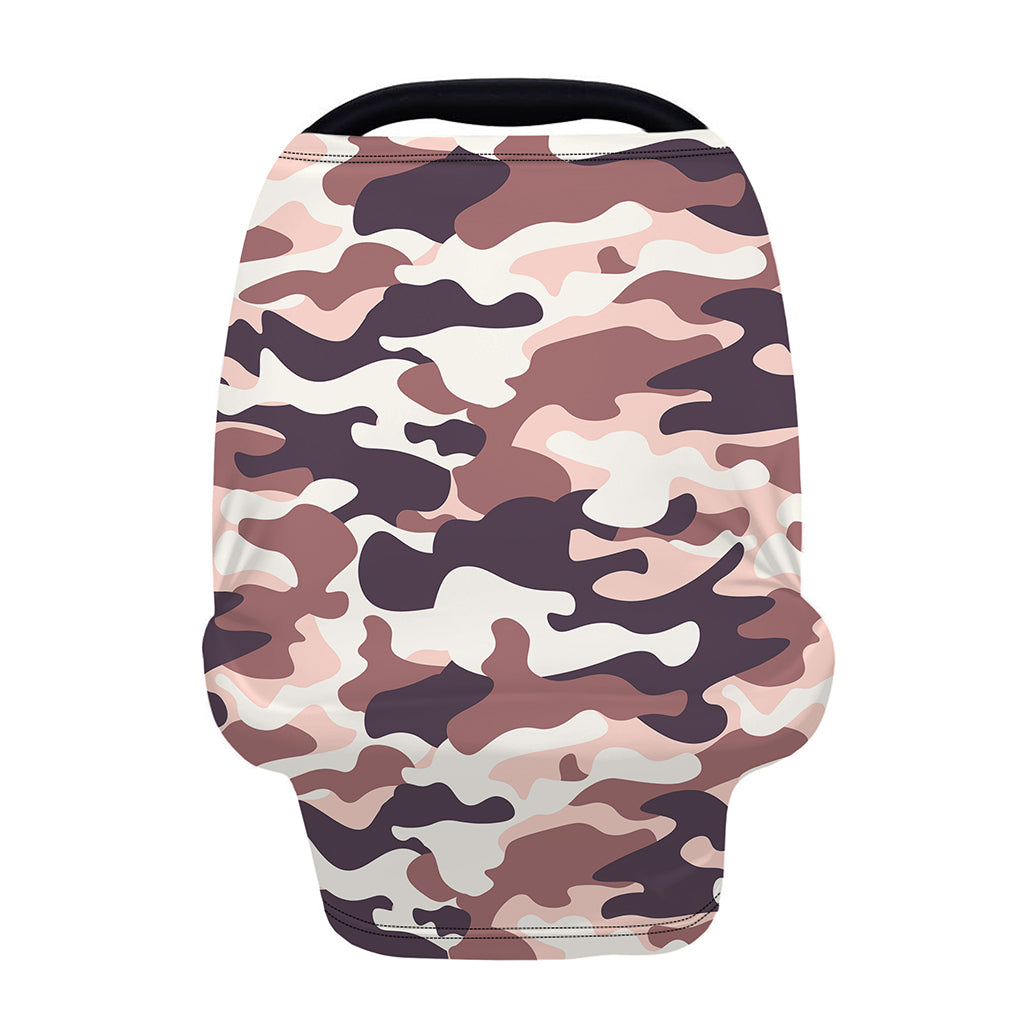 Pink Brown Camouflage Print Baby Seat Cover