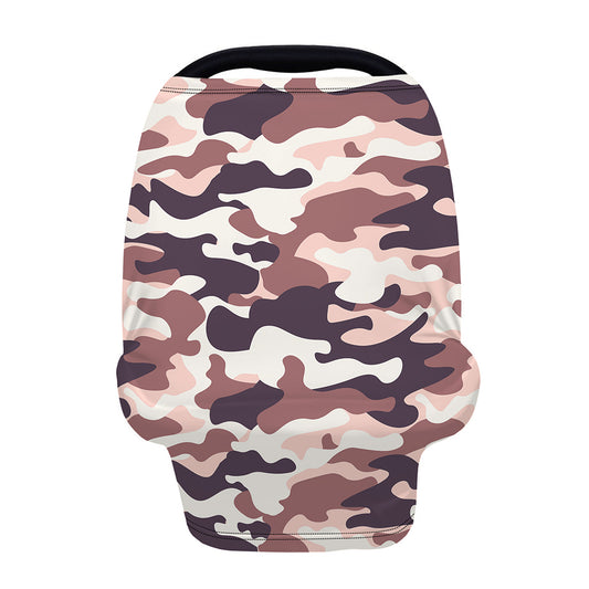 Pink Brown Camouflage Print Baby Seat Cover