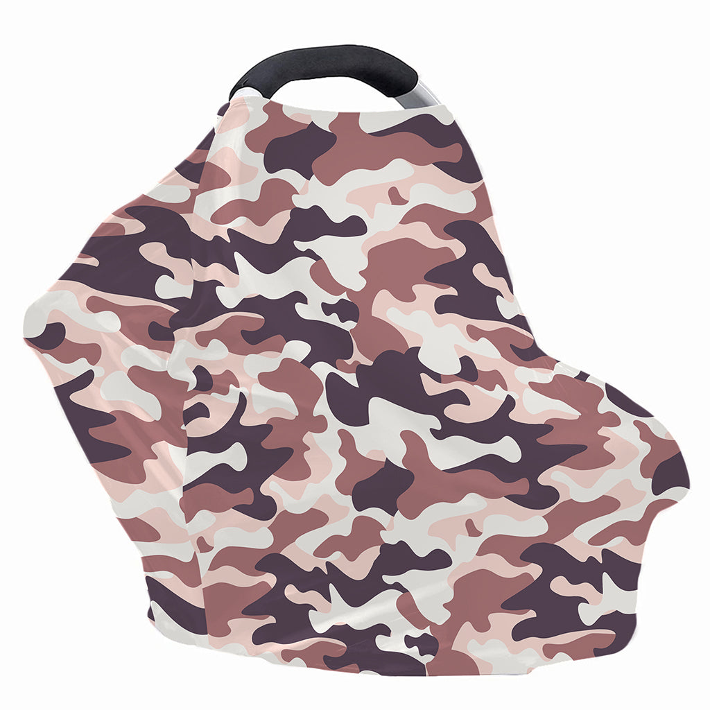 Pink Brown Camouflage Print Baby Seat Cover