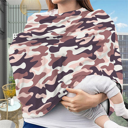 Pink Brown Camouflage Print Baby Seat Cover