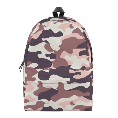 Pink Brown Camouflage Print Backpack