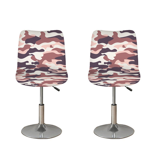 Pink Brown Camouflage Print Bar Stool Covers