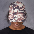 Pink Brown Camouflage Print Baseball Cap