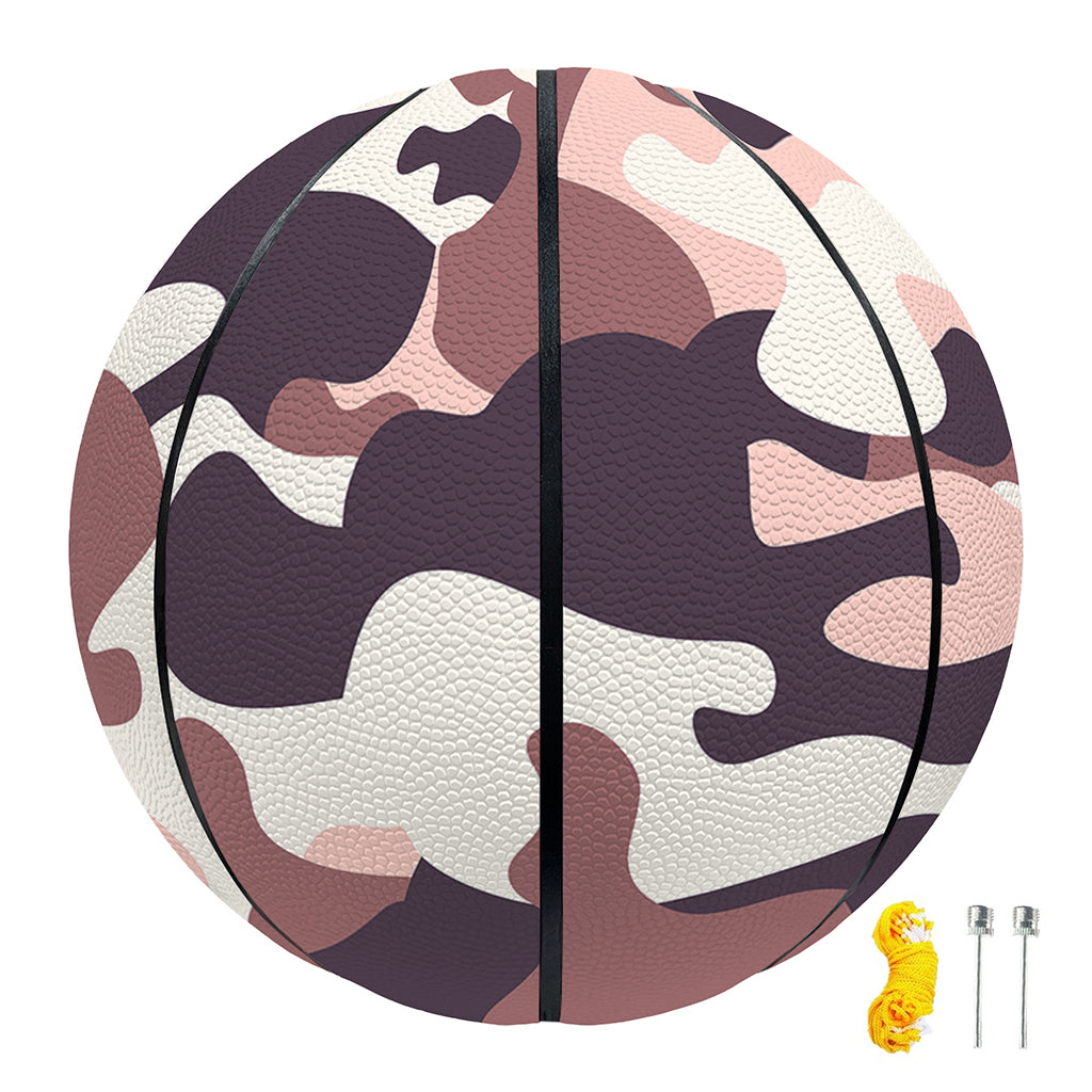 Pink Brown Camouflage Print Basketball