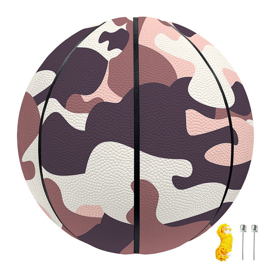Pink Brown Camouflage Print Basketball