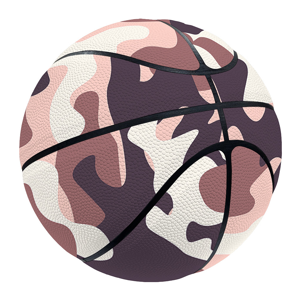 Pink Brown Camouflage Print Basketball