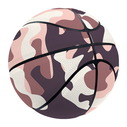 Pink Brown Camouflage Print Basketball