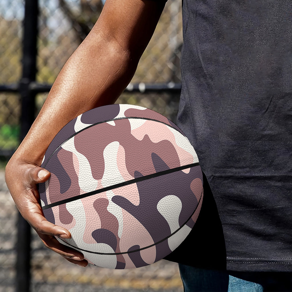 Pink Brown Camouflage Print Basketball
