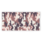 Pink Brown Camouflage Print Beach Towel