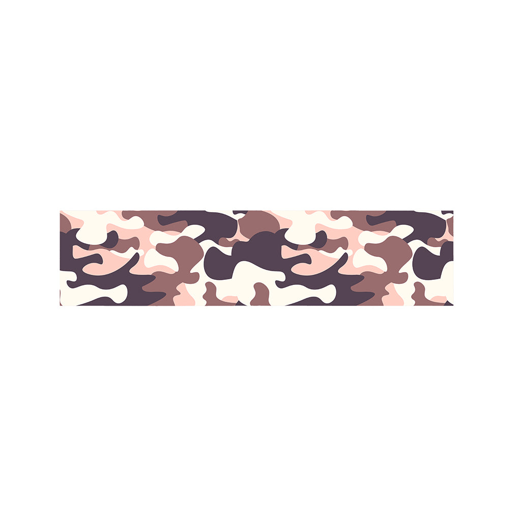 Pink Brown Camouflage Print Bed Runner