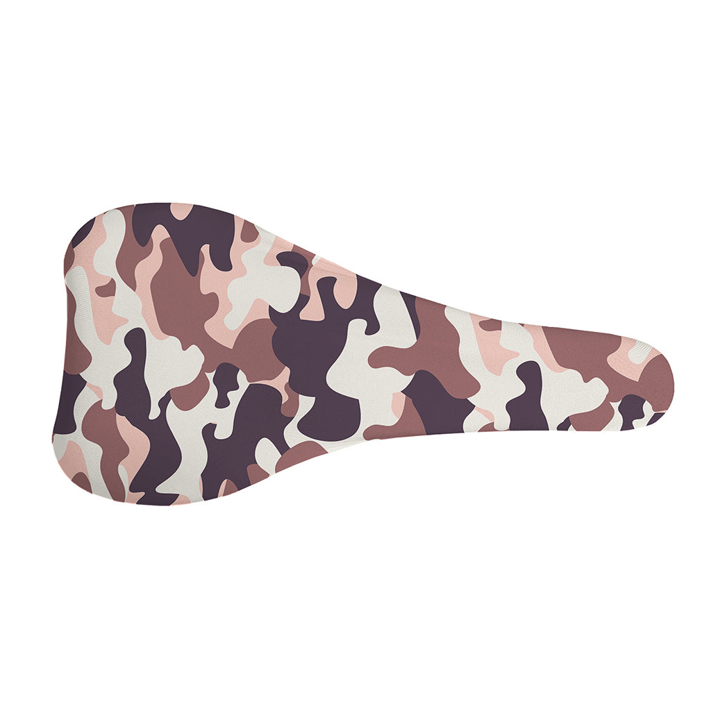 Pink Brown Camouflage Print Bicycle Seat Cover
