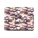 Pink Brown Camouflage Print Bifold Wallet